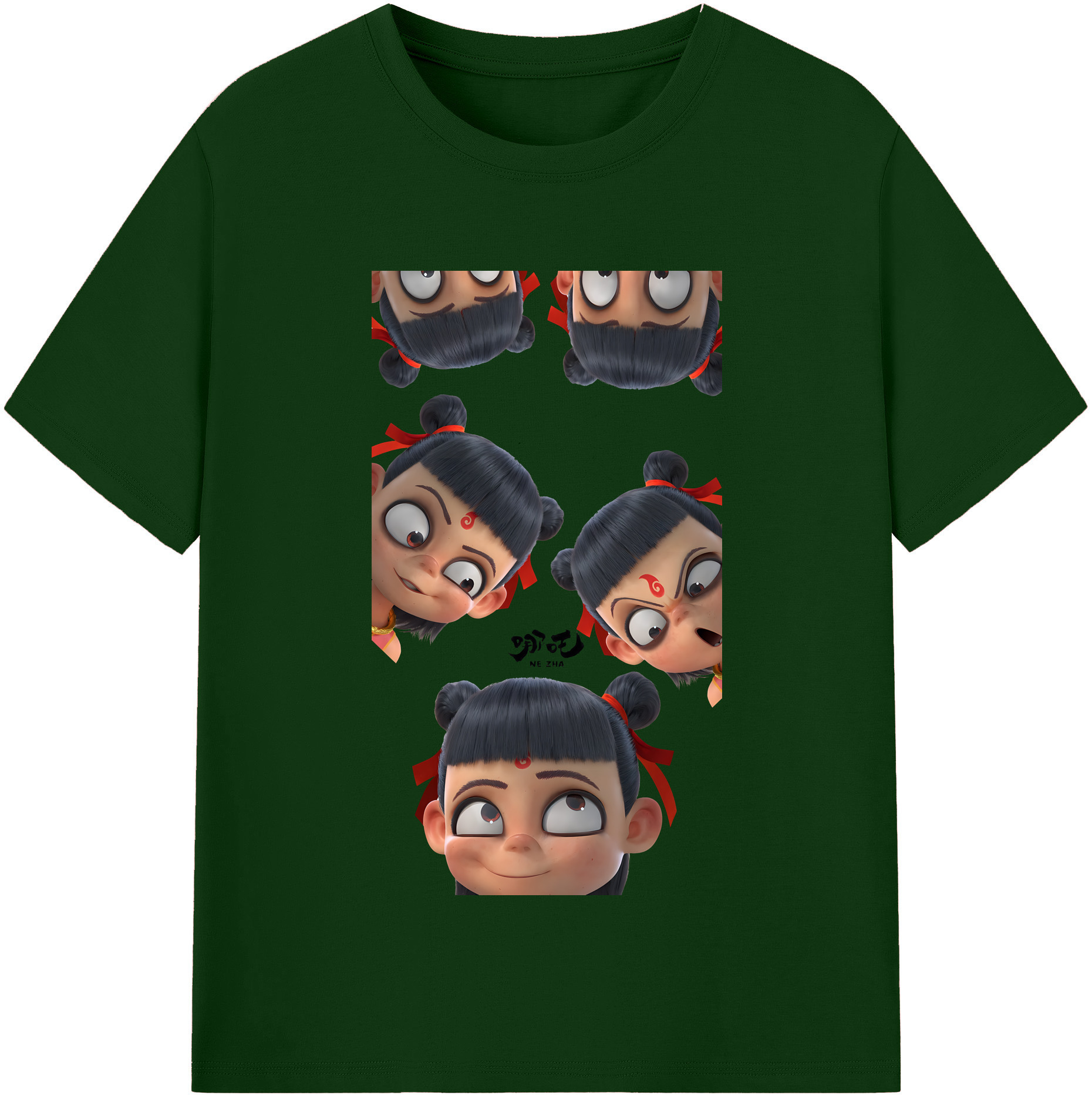 （画像用） Ne Zha 2 ナタ 魔童の大暴れ 綿100％半袖Tシャツ（フロントプリント）